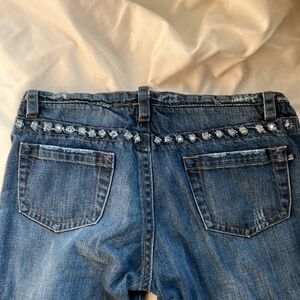 Cropped London Jean  with stud detail on waist and ankle sz 8